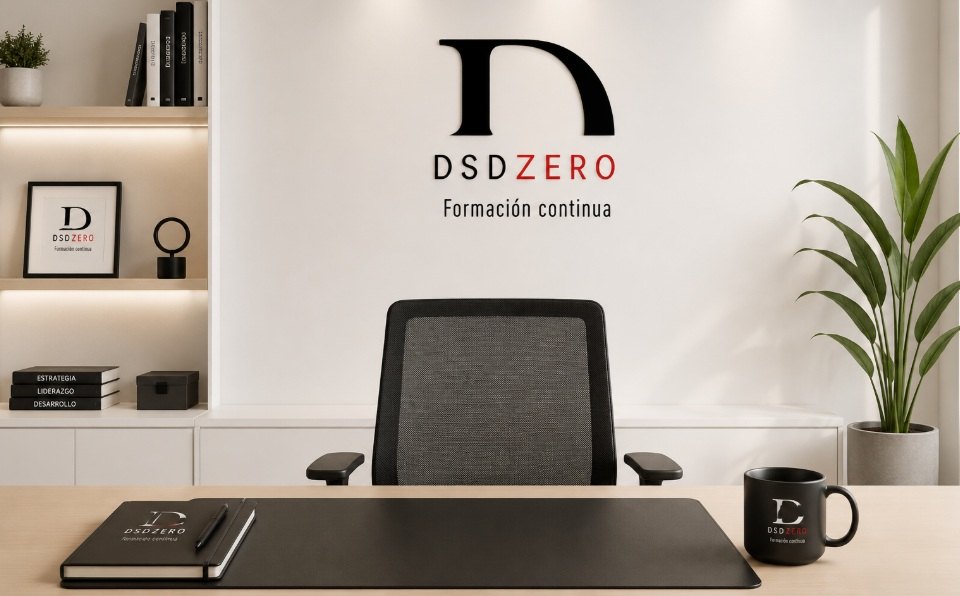 Despacho de DSDZero con el logotipo y el lema Formación continua